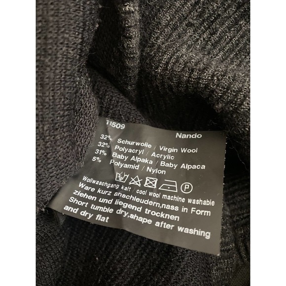 Annette Gortz Women's Wool Blend Full Zip Cardigan Sweater Jacket M Dark Grey - Picture 7 of 7